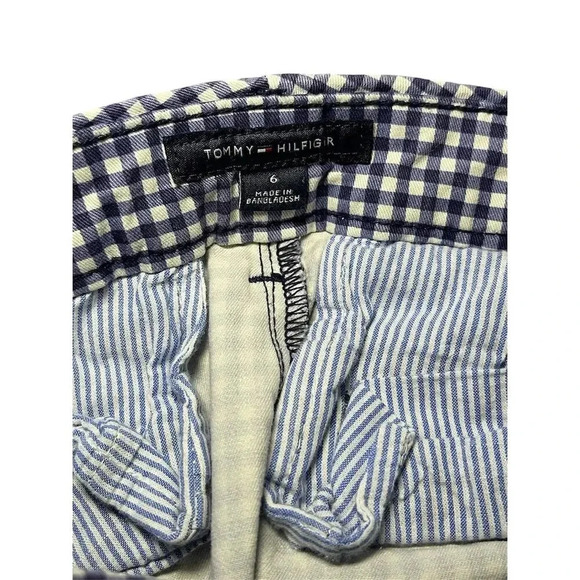 Tommy Hilfiger Women's Size 6 Blue Gingham Slim Dress Pants - Picture 3 of 8